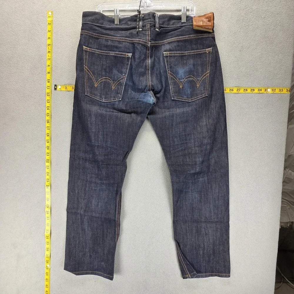 Edwin Jeans Mens Blue Selvedge SK505E Zip Made in Japan Altered Hem Fits 34x28